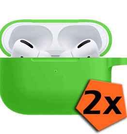 Nomfy Nomfy Siliconen Hoes Voor Apple AirPods Pro Case Hoesje - Groen - 2 PACK