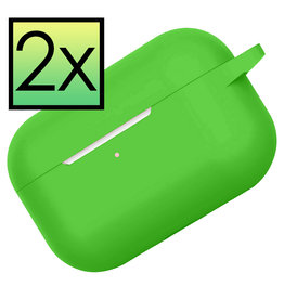 NoXx NoXx Siliconen Hoes Voor Apple AirPods Pro Case Hoesje - Groen - 2 PACK