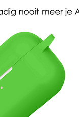 NoXx Hoes Geschikt voor Airpods Pro Hoesje Cover Silicone Case Hoes - Groen - 2x