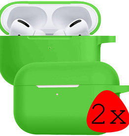 BASEY. BASEY. Siliconen Hoes Voor Apple AirPods Pro Case Hoesje - Groen - 2 PACK