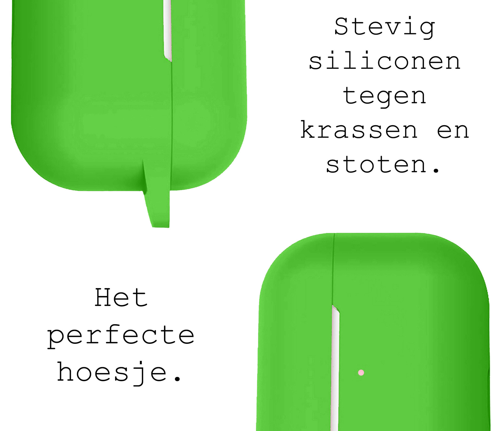BASEY. Case Geschikt voor Airpods Pro Hoesje Siliconen Hoes Cover - Hoes Geschikt voor Apple Airpods Pro Case Siliconen - Groen - 2 Stuks