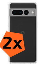 Nomfy Hoesje Geschikt voor Google Pixel 7 Pro Hoesje Siliconen Cover Case - Hoes Geschikt voor Google Pixel 7 Pro Hoes Back Case - 2-PACK - Transparant