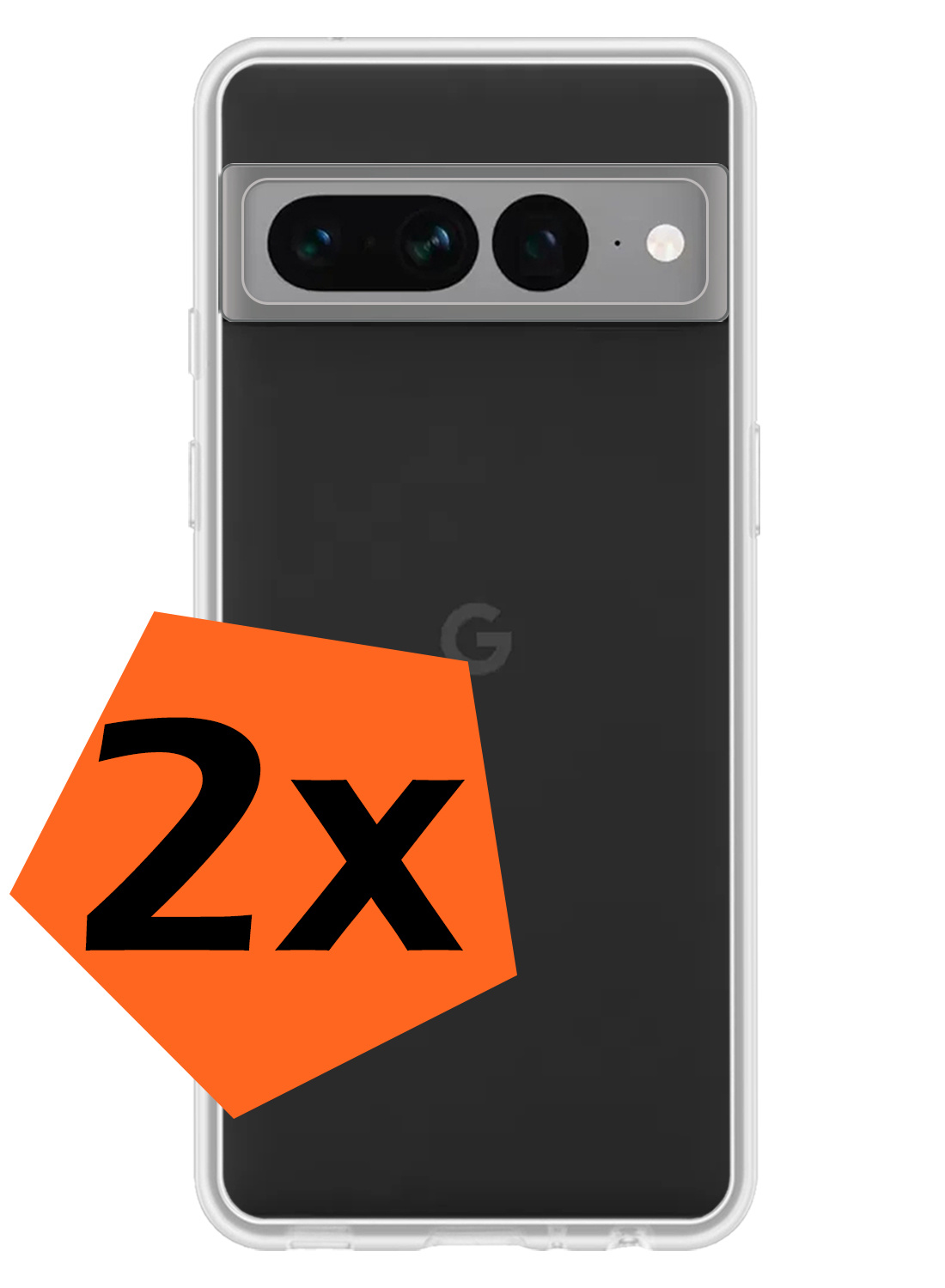 Nomfy Hoesje Geschikt voor Google Pixel 7 Pro Hoesje Siliconen Cover Case - Hoes Geschikt voor Google Pixel 7 Pro Hoes Back Case - 2-PACK - Transparant