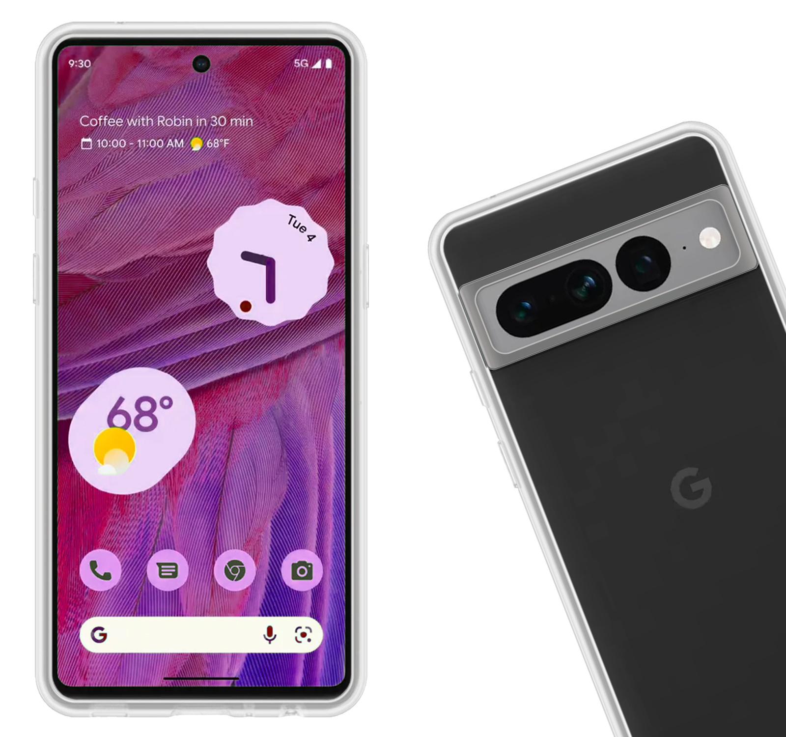 Nomfy Hoesje Geschikt voor Google Pixel 7 Pro Hoesje Siliconen Cover Case - Hoes Geschikt voor Google Pixel 7 Pro Hoes Back Case - Transparant