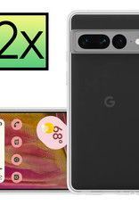 NoXx Google Pixel 7 Pro Hoesje Back Cover Siliconen Case Hoes - Transparant - 2x