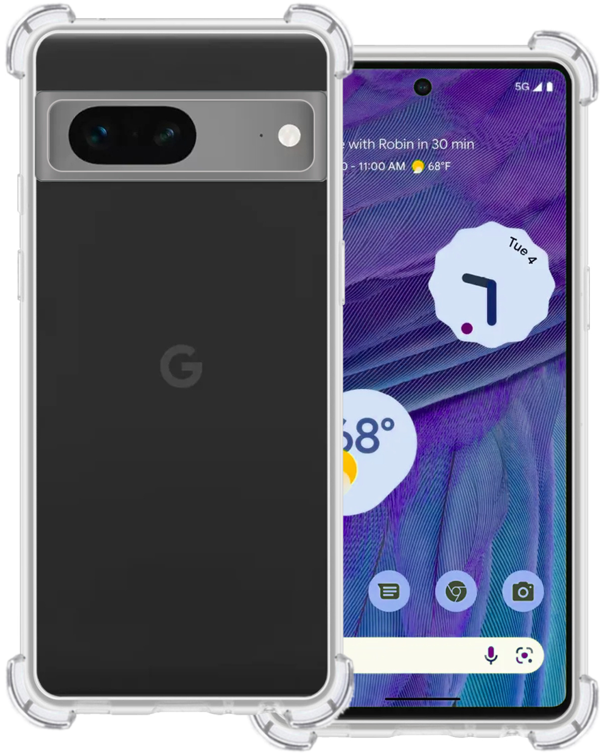 BASEY. Hoes Geschikt voor Google Pixel 7 Hoesje Shock Proof Case Hoes Siliconen - Hoesje Geschikt voor Google Pixel 7 Hoes Cover Shockproof - Transparant