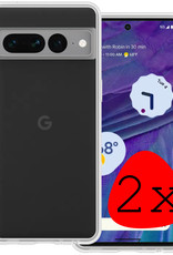 BASEY. Google Pixel 7 Pro Hoesje Siliconen Back Cover Case - Google Pixel 7 Pro Hoes Silicone Case Hoesje - Transparant - 2 Stuks