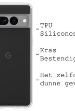 BASEY. Hoes Geschikt voor Google Pixel 7 Pro Hoesje Siliconen Back Cover Case - Hoesje Geschikt voor Google Pixel 7 Pro Hoes Cover Hoesje - Transparant - 2 Stuks