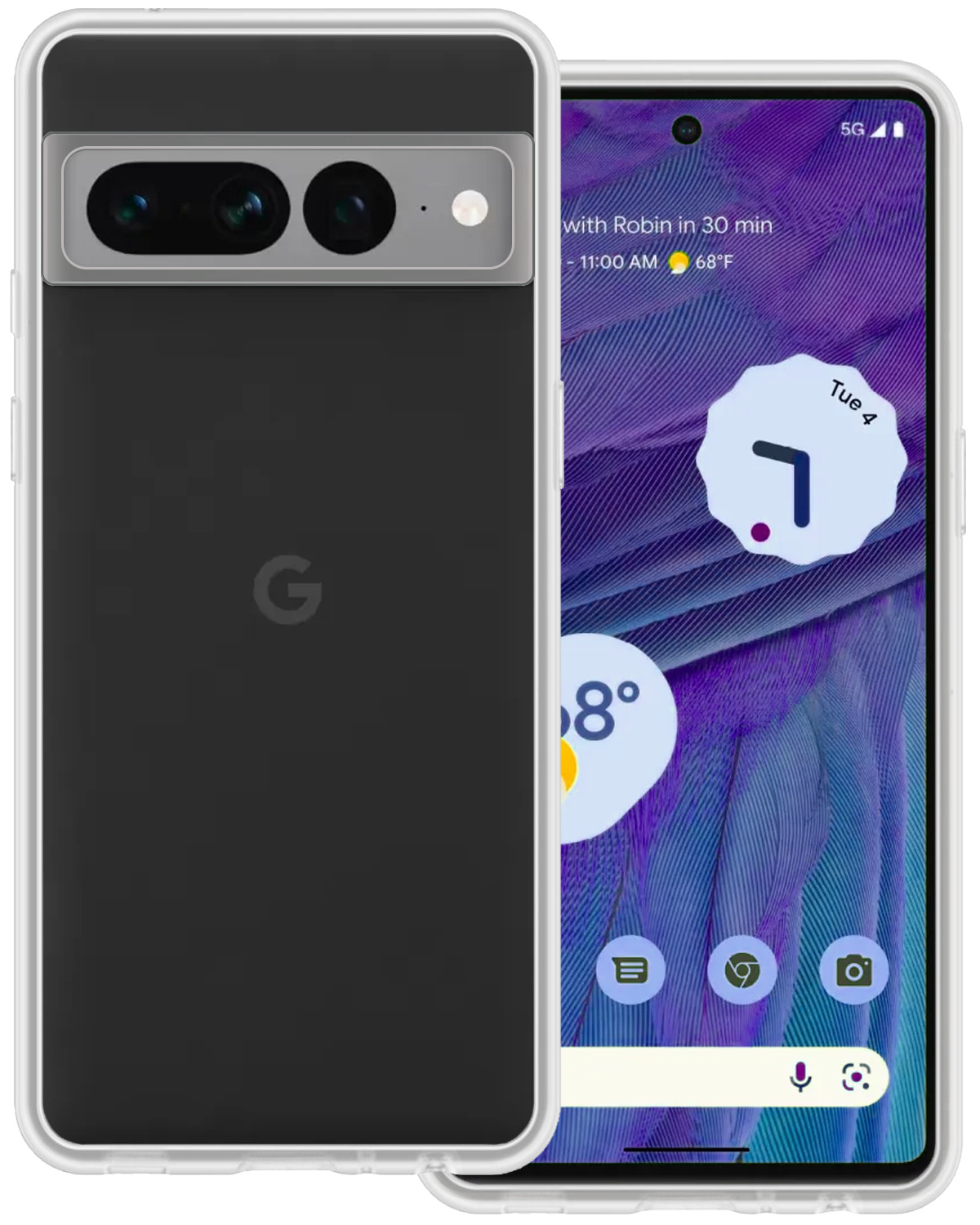 BASEY. Hoes Geschikt voor Google Pixel 7 Pro Hoesje Siliconen Back Cover Case - Hoesje Geschikt voor Google Pixel 7 Pro Hoes Cover Hoesje - Transparant