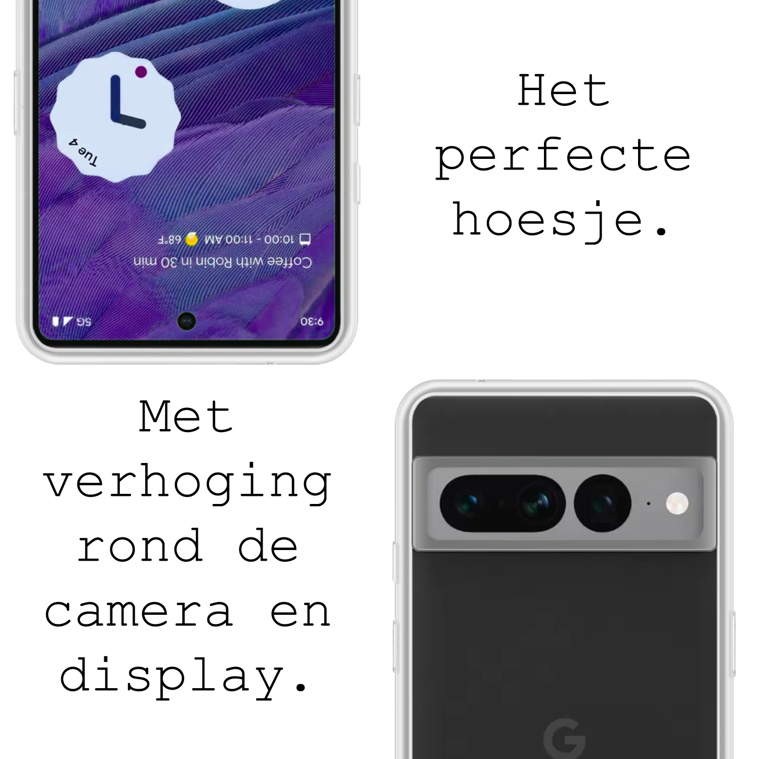 BASEY. Hoes Geschikt voor Google Pixel 7 Pro Hoesje Siliconen Back Cover Case - Hoesje Geschikt voor Google Pixel 7 Pro Hoes Cover Hoesje - Transparant