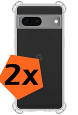 Nomfy Hoesje Geschikt voor Google Pixel 7 Hoesje Shock Proof Cover Case Shockproof - Hoes Geschikt voor Google Pixel 7 Hoes Siliconen Back Case - Transparant - 2 PACK