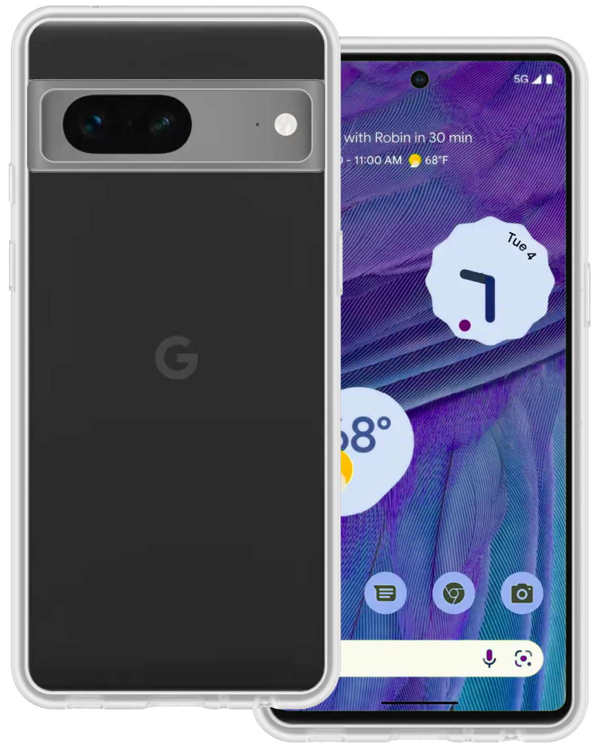 BASEY. Hoes Geschikt voor Google Pixel 7 Hoesje Siliconen Back Cover Case - Hoesje Geschikt voor Google Pixel 7 Hoes Cover Hoesje - Transparant