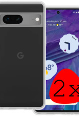 BASEY. Hoes Geschikt voor Google Pixel 7 Hoesje Siliconen Back Cover Case - Hoesje Geschikt voor Google Pixel 7 Hoes Cover Hoesje - Transparant - 2 Stuks