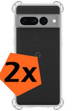 Nomfy Hoesje Geschikt voor Google Pixel 7 Pro Hoesje Shock Proof Cover Case Shockproof - Hoes Geschikt voor Google Pixel 7 Pro Hoes Siliconen Back Case - Transparant - 2 PACK