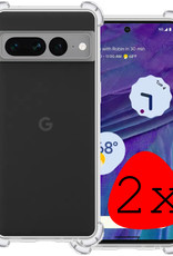 BASEY. Hoes Geschikt voor Google Pixel 7 Pro Hoesje Shock Proof Case Hoes Siliconen - Hoesje Geschikt voor Google Pixel 7 Pro Hoes Cover Shockproof - Transparant - 2 Stuks