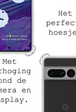 BASEY. Hoes Geschikt voor Google Pixel 7 Pro Hoesje Shock Proof Case Hoes Siliconen - Hoesje Geschikt voor Google Pixel 7 Pro Hoes Cover Shockproof - Transparant - 2 Stuks