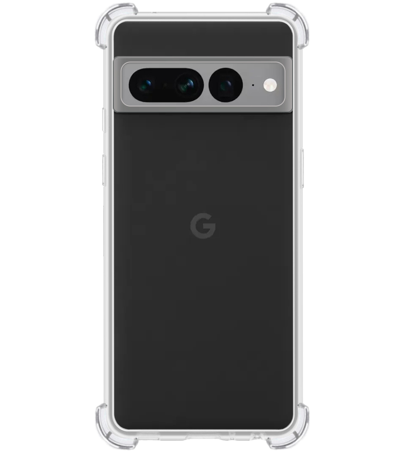BASEY. Hoes Geschikt voor Google Pixel 7 Pro Hoesje Shock Proof Case Hoes Siliconen - Hoesje Geschikt voor Google Pixel 7 Pro Hoes Cover Shockproof - Transparant - 2 Stuks