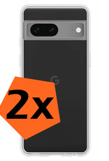 Nomfy Hoesje Geschikt voor Google Pixel 7 Hoesje Siliconen Cover Case - Hoes Geschikt voor Google Pixel 7 Hoes Back Case - 2-PACK - Transparant