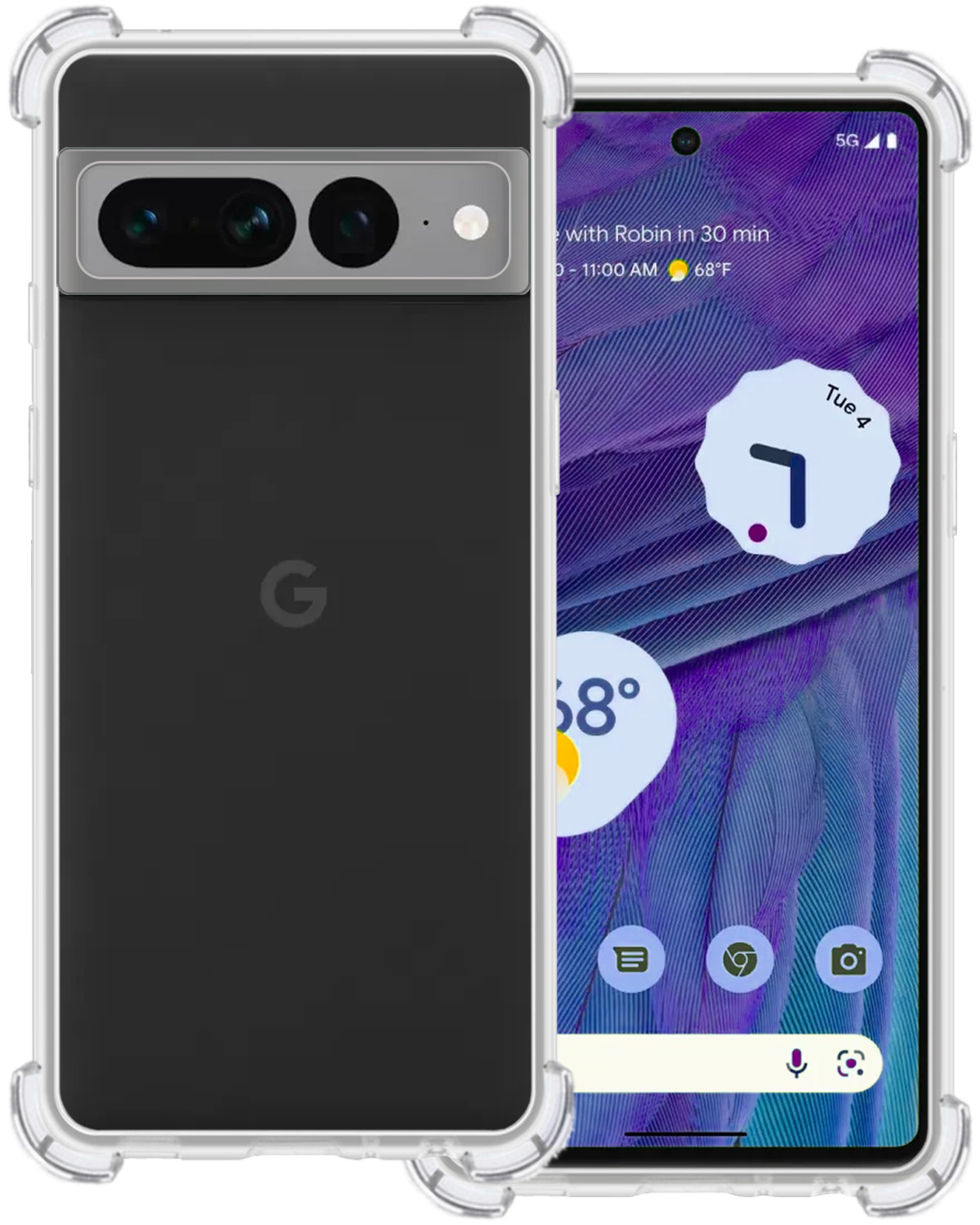 BASEY. Hoes Geschikt voor Google Pixel 7 Pro Hoesje Shock Proof Case Hoes Siliconen - Hoesje Geschikt voor Google Pixel 7 Pro Hoes Cover Shockproof - Transparant