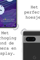 BASEY. Hoes Geschikt voor Google Pixel 7 Hoesje Shock Proof Case Hoes Siliconen Met 2x Screenprotector - Hoesje Geschikt voor Google Pixel 7 Hoes Cover Shockproof - Transparant