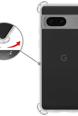 Google Pixel 7 Hoesje Shock Proof Cover Case Shockproof Met 2x Screenprotector - Google Pixel 7 Transparant Shock Proof Back Case