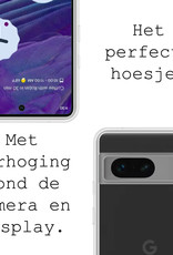BASEY. Hoes Geschikt voor Google Pixel 7 Hoesje Siliconen Back Cover Case Met Screenprotector - Hoesje Geschikt voor Google Pixel 7 Hoes Cover Hoesje - Transparant