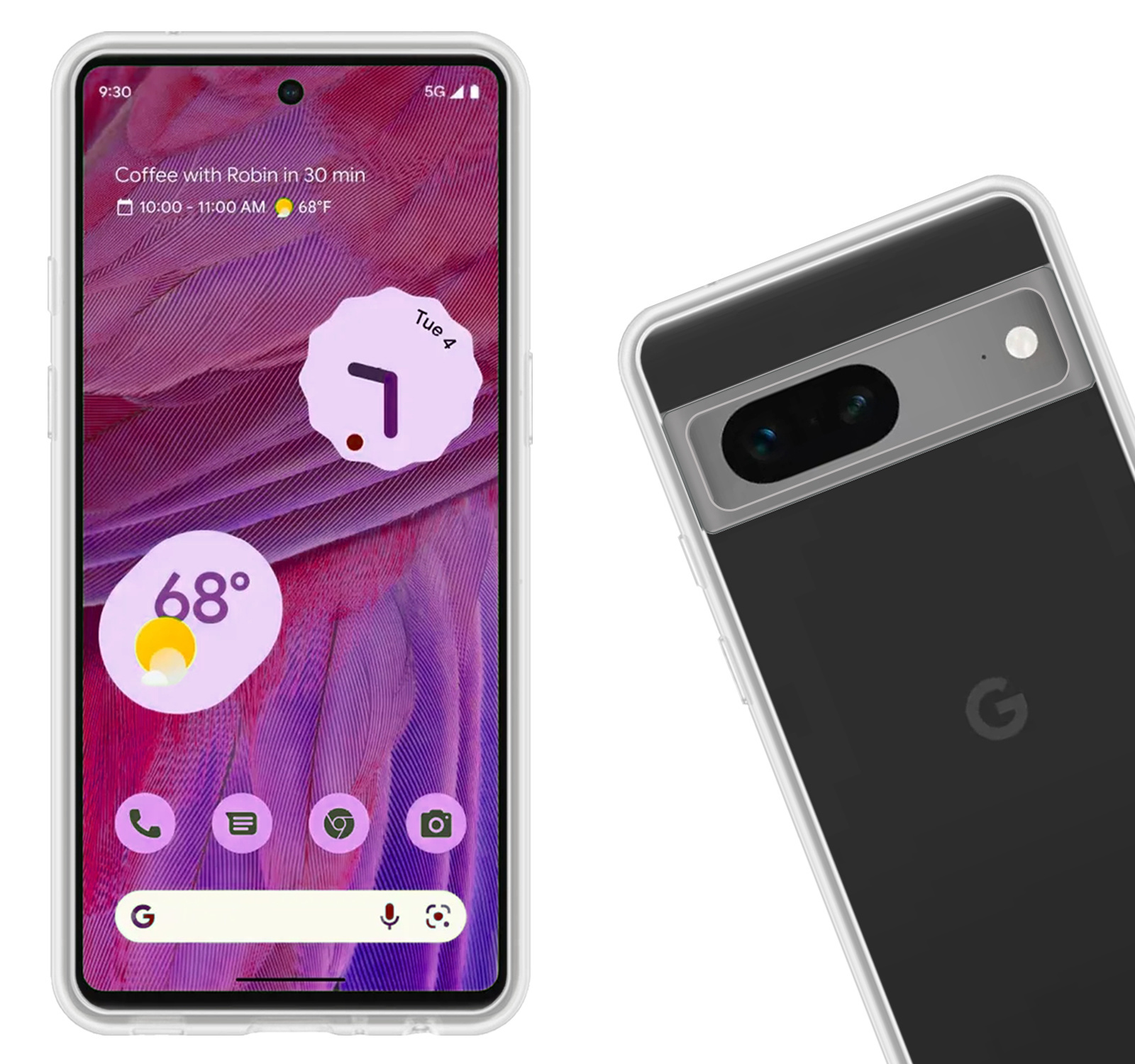 Google Pixel 7 Hoesje Siliconen Case Back Cover Met Screenprotector - Google Pixel 7 Hoes Cover Silicone - Transparant