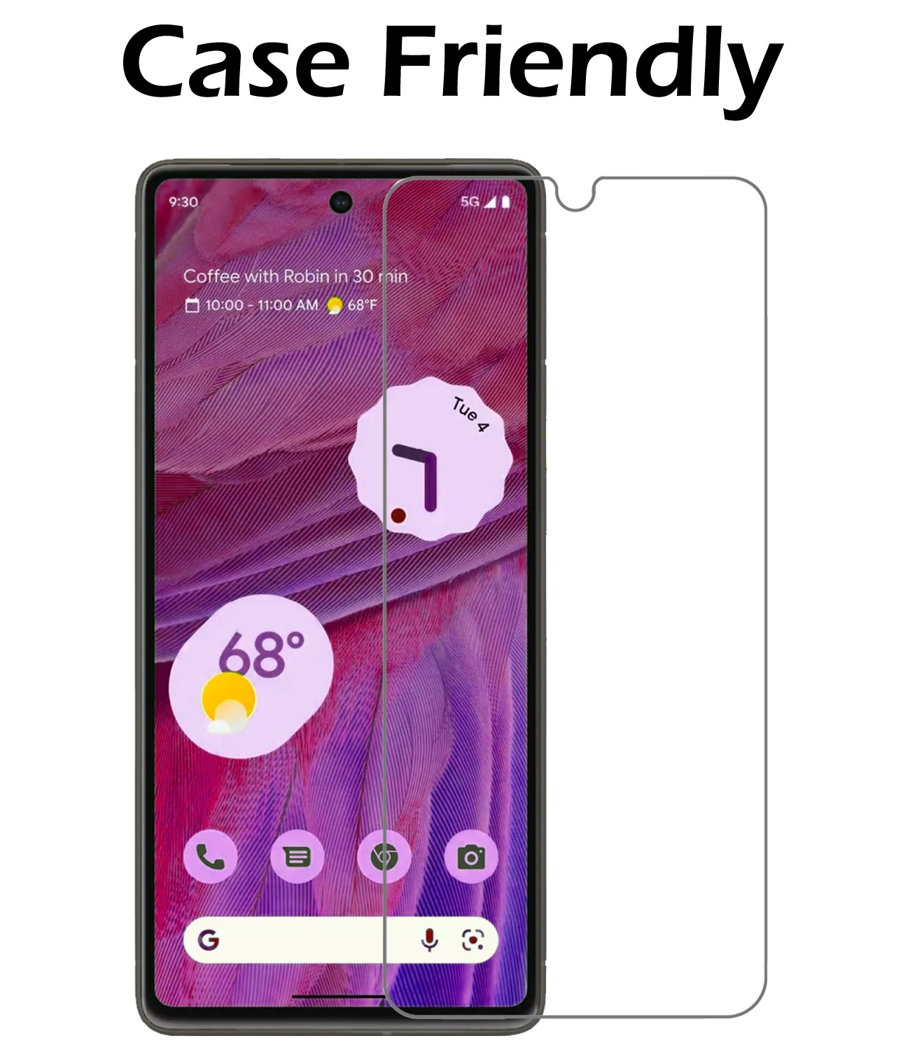 Nomfy Hoesje Geschikt voor Google Pixel 7 Hoesje Shock Proof Cover Case Shockproof Met Screenprotector - Hoes Geschikt voor Google Pixel 7 Hoes Siliconen Back Case - Transparant