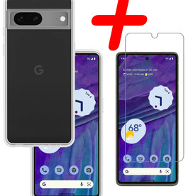 BASEY. BASEY. Google Pixel 7 Hoesje Siliconen Met Screenprotector - Transparant