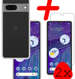 BASEY. BASEY. Google Pixel 7 Hoesje Siliconen Met 2x Screenprotector - Transparant