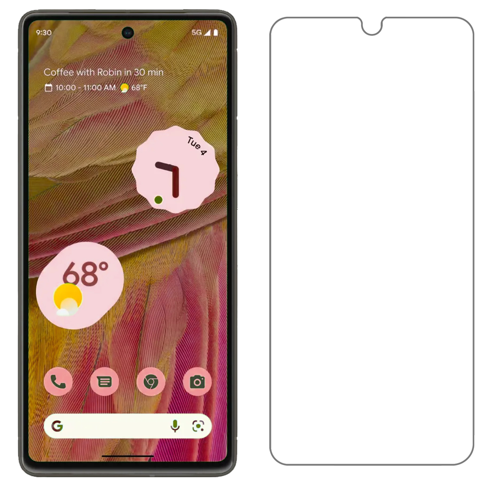 Google Pixel 7 Hoesje Back Cover Siliconen Case Hoes Met Screenprotector - Transparant