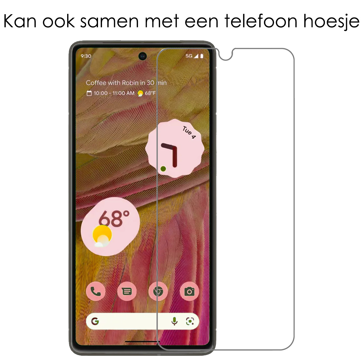 NoXx Hoes Geschikt voor Google Pixel 7 Hoesje Cover Siliconen Back Case Hoes Met Screenprotector - Transparant
