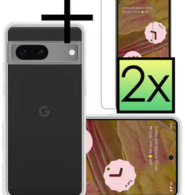 NoXx NoXx Google Pixel 7 Hoesje Siliconen Met 2x Screenprotector - Transparant