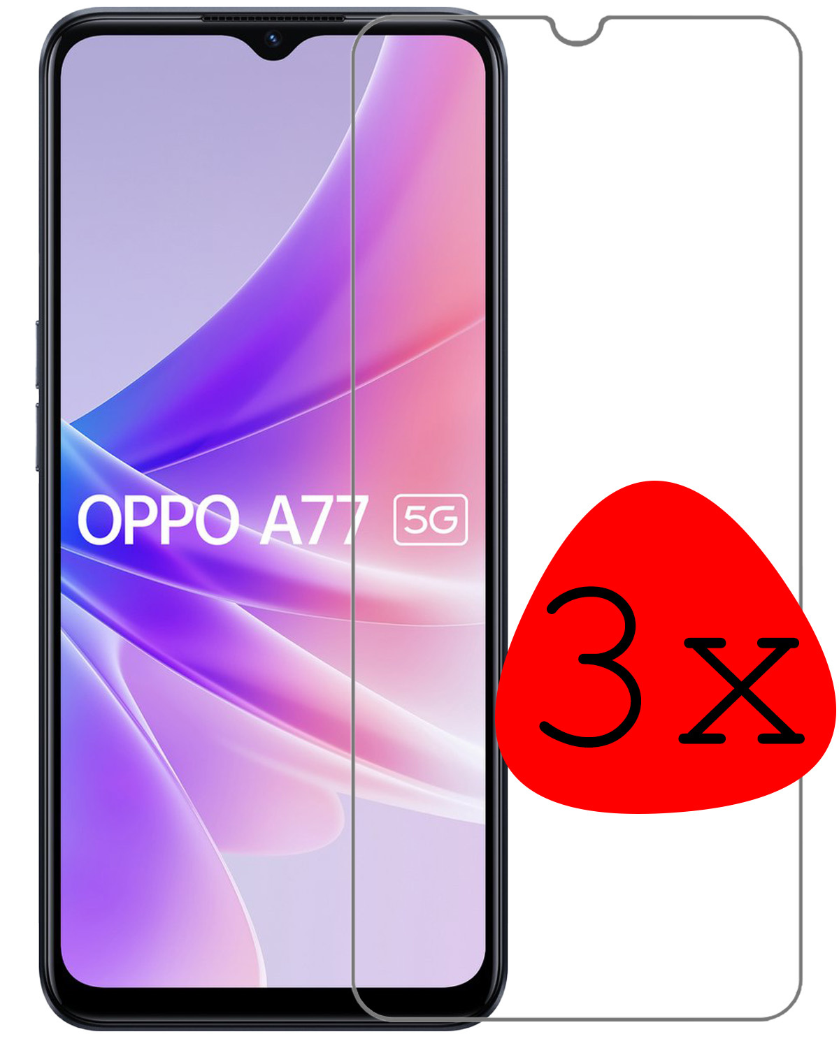 BASEY. Screenprotector Geschikt voor OPPO A77 Screenprotector Tempered Glass - Screenprotector Geschikt voor OPPO A77 Beschermglas Screen Protector Glas - 3 Stuks
