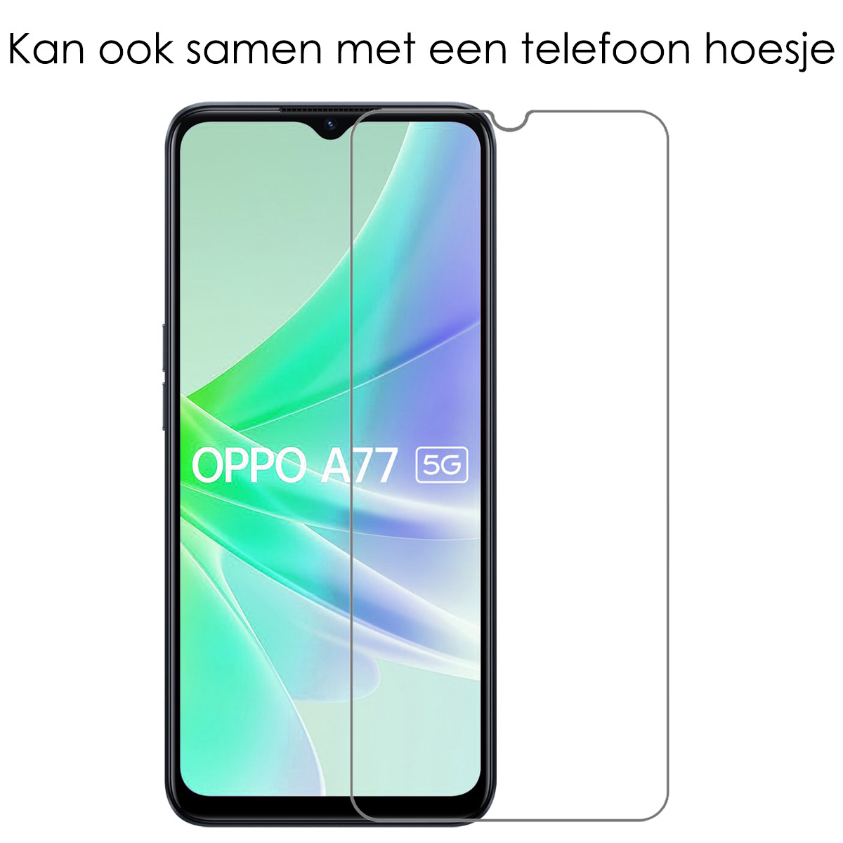 NoXx Screenprotector Geschikt voor OPPO A77 Screenprotector Tempered Glass Gehard Glas Beschermglas