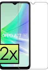 NoXx Screenprotector Geschikt voor OPPO A77 Screenprotector Tempered Glass Gehard Glas Beschermglas - 2x