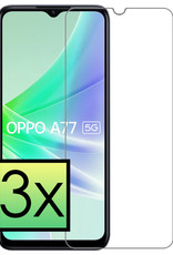 NoXx Screenprotector Geschikt voor OPPO A77 Screenprotector Tempered Glass Gehard Glas Beschermglas - 3x