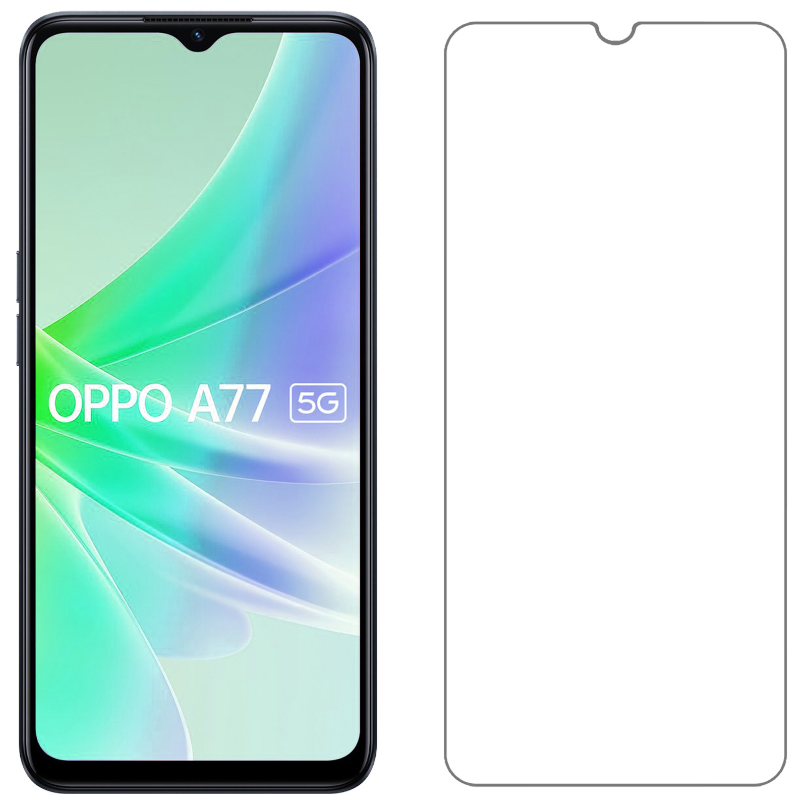 NoXx Screenprotector Geschikt voor OPPO A77 Screenprotector Tempered Glass Gehard Glas Beschermglas - 3x