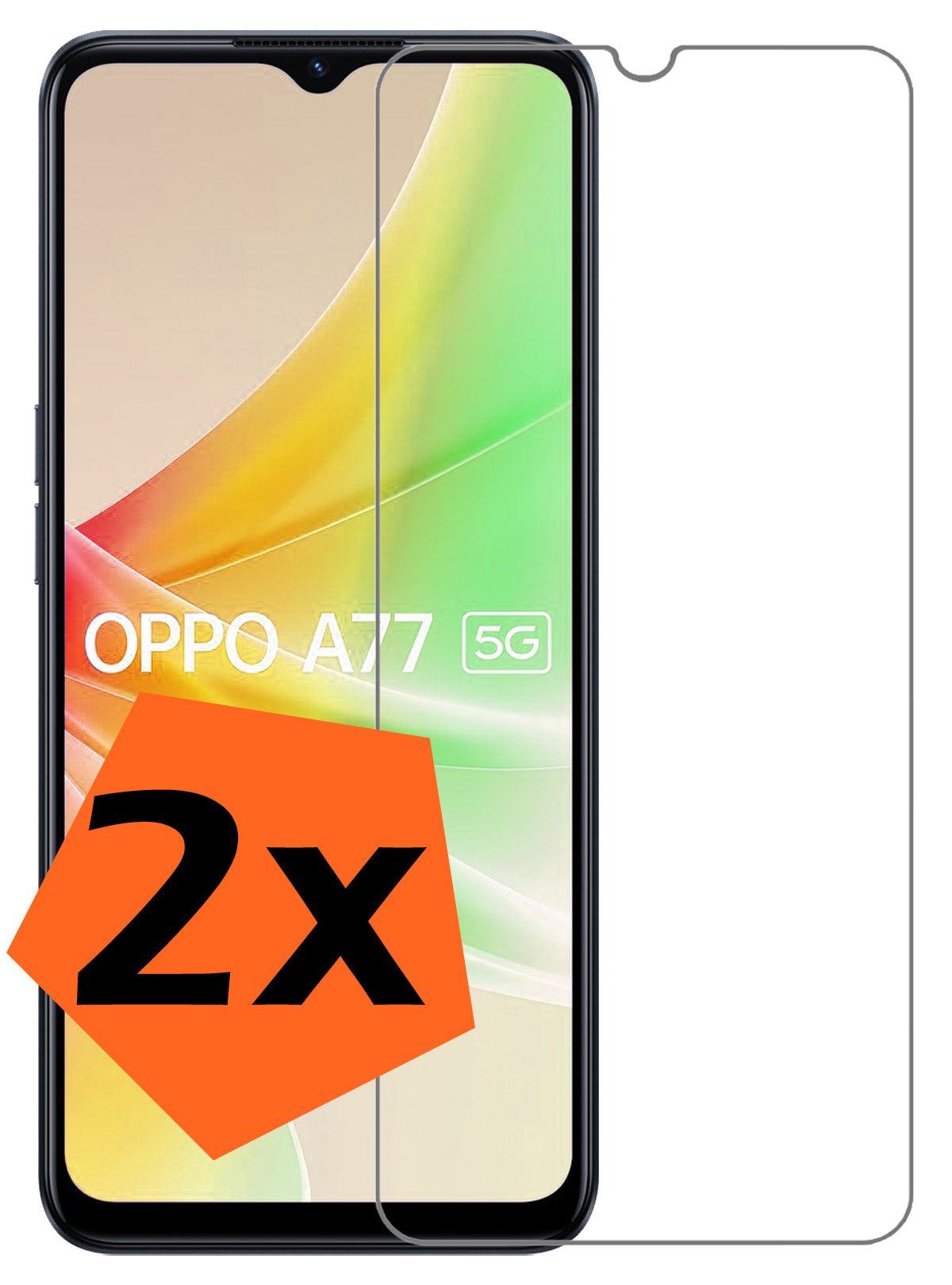 Nomfy Screenprotector Geschikt voor OPPO A77 Screenprotector Bescherm Glas Tempered Glass - Screenprotector Geschikt voor OPPO A77 Screen Protector - 2 PACK