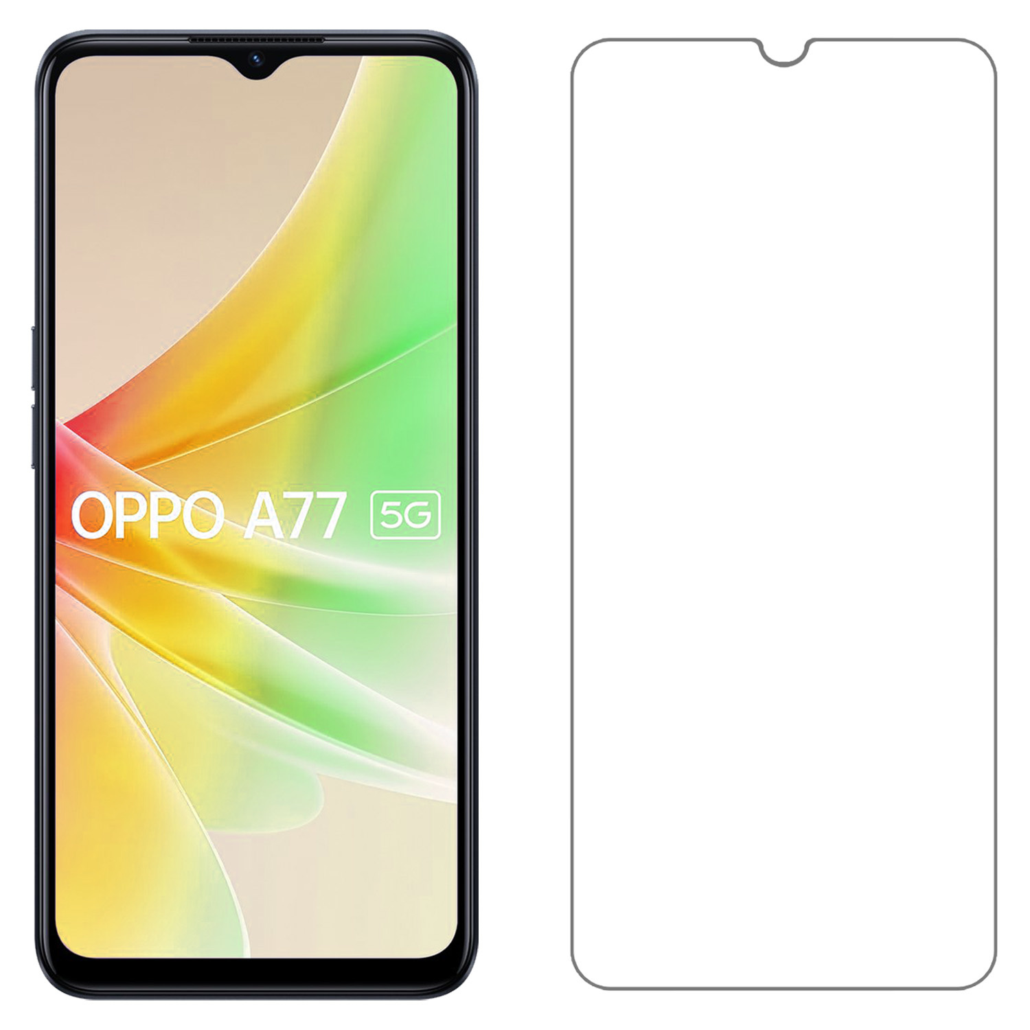 Nomfy Screenprotector Geschikt voor OPPO A77 Screenprotector Bescherm Glas Tempered Glass - Screenprotector Geschikt voor OPPO A77 Screen Protector - 2 PACK