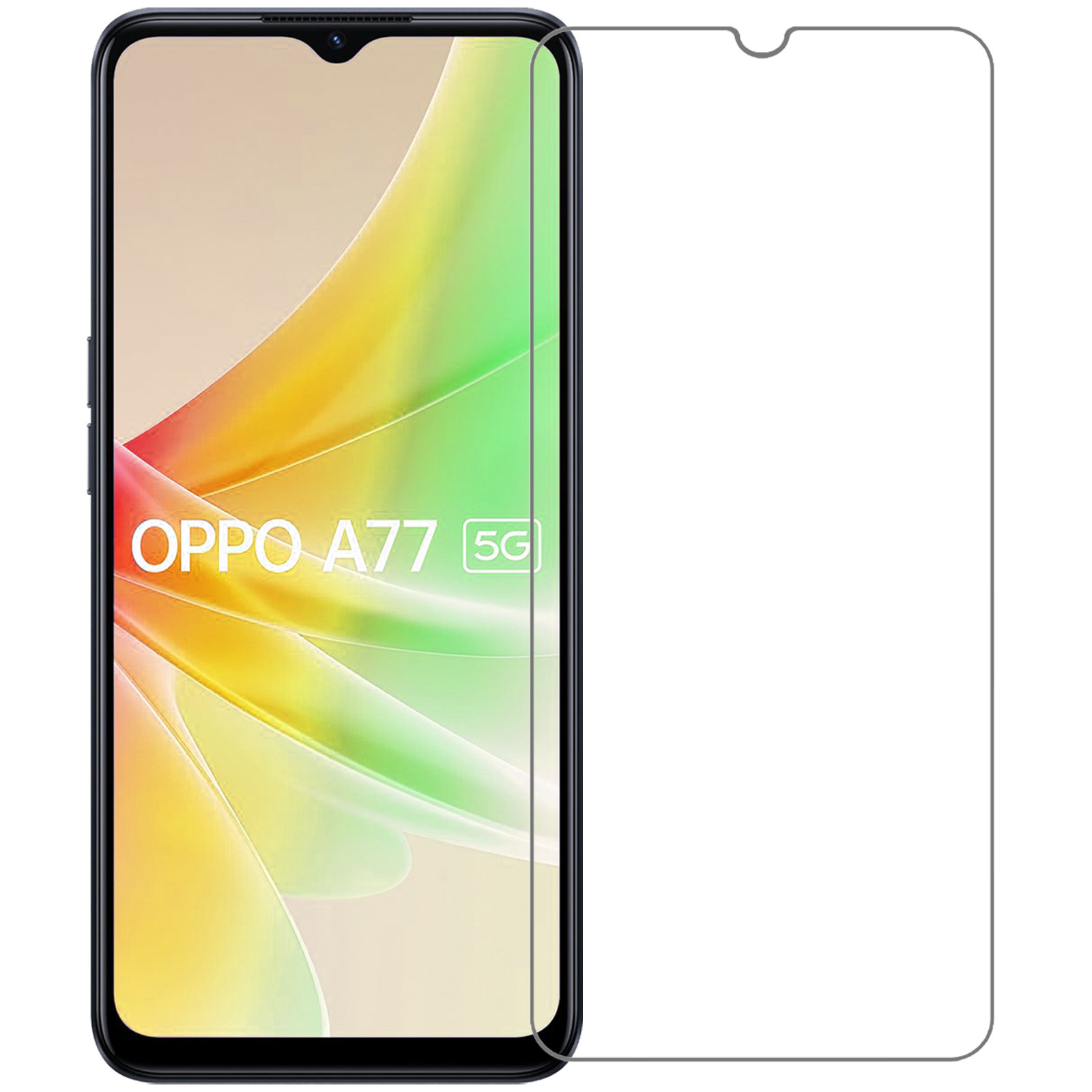 Nomfy Screenprotector Geschikt voor OPPO A77 Screenprotector Bescherm Glas Tempered Glass - Screenprotector Geschikt voor OPPO A77 Screen Protector - 2 PACK
