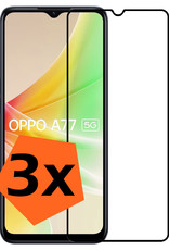 Nomfy Screenprotector Geschikt voor OPPO A77 Screenprotector Bescherm Glas - Screenprotector Geschikt voor OPPO A77 Screen Protector Tempered Glass Full Screen Full Cover - 3 PACK