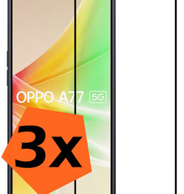 Nomfy Nomfy OPPO A77 Screenprotector Glas Full Cover - 3 PACK