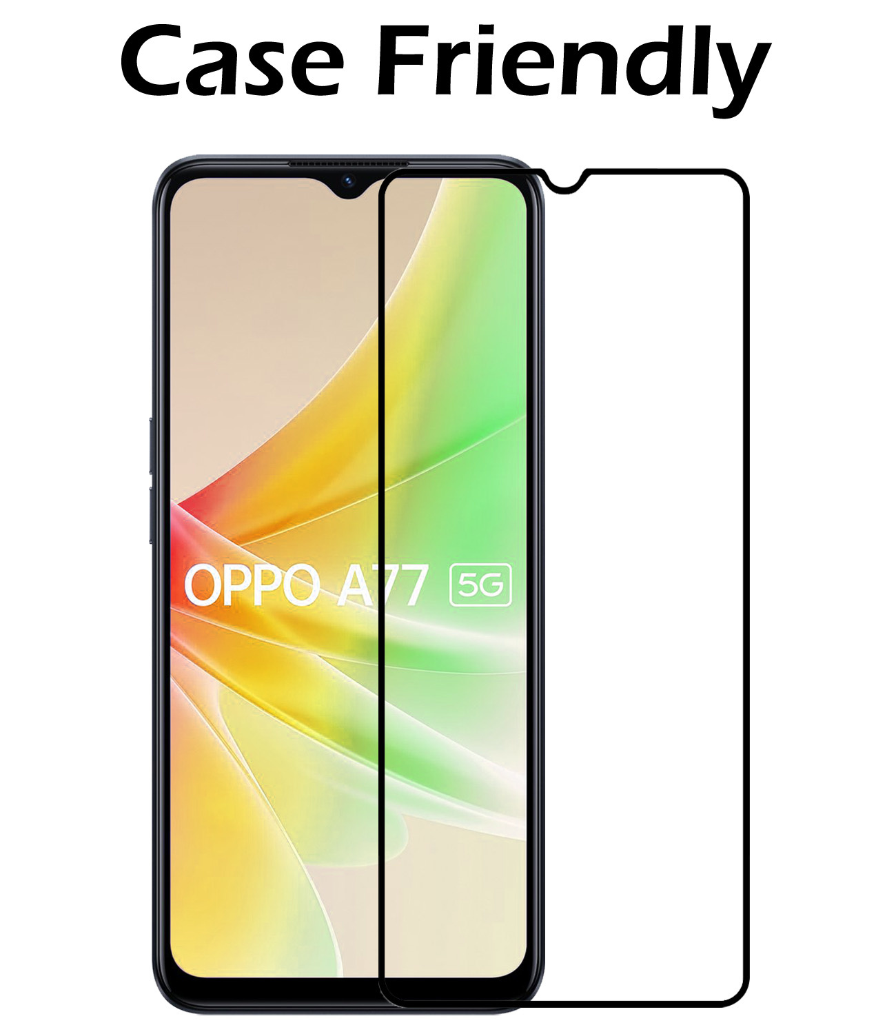 Nomfy Screenprotector Geschikt voor OPPO A77 Screenprotector Bescherm Glas - Screenprotector Geschikt voor OPPO A77 Screen Protector Tempered Glass Full Screen Full Cover