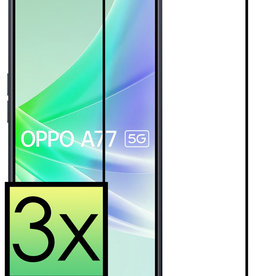 NoXx NoXx OPPO A77 Screenprotector Glas Full Cover - 3 PACK