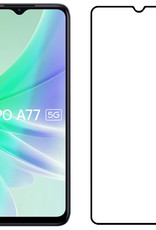 NoXx Screenprotector Geschikt voor OPPO A77 Screenprotector Tempered Glass Gehard Glas Full Cover - 3x