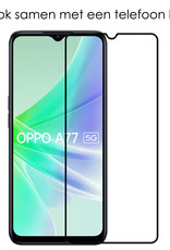 NoXx Screenprotector Geschikt voor OPPO A77 Screenprotector Tempered Glass Gehard Glas Full Cover - 3x