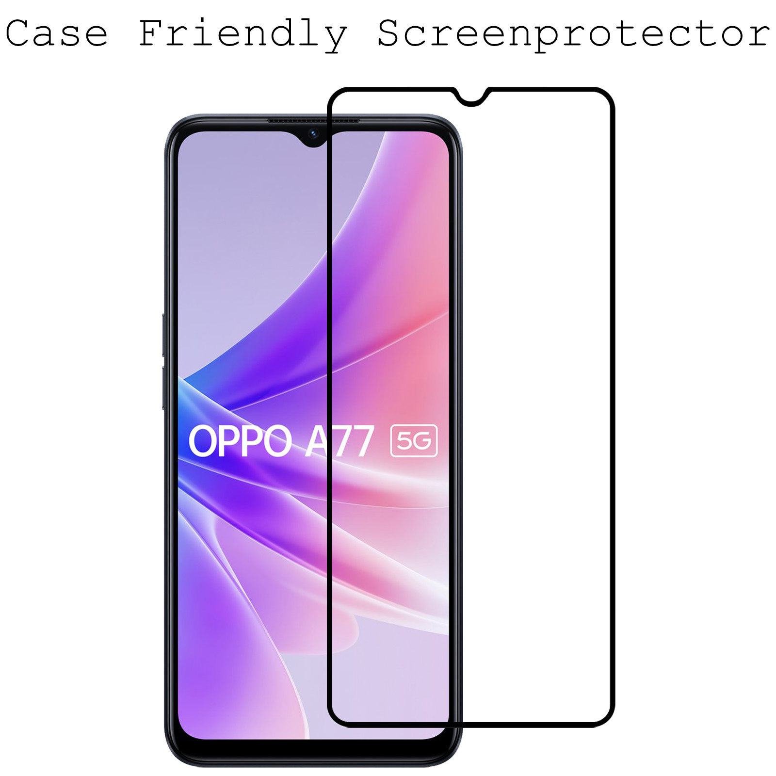 BASEY. OPPO A77 Screenprotector Tempered Glass Full Cover - OPPO A77 Beschermglas Screen Protector Glas