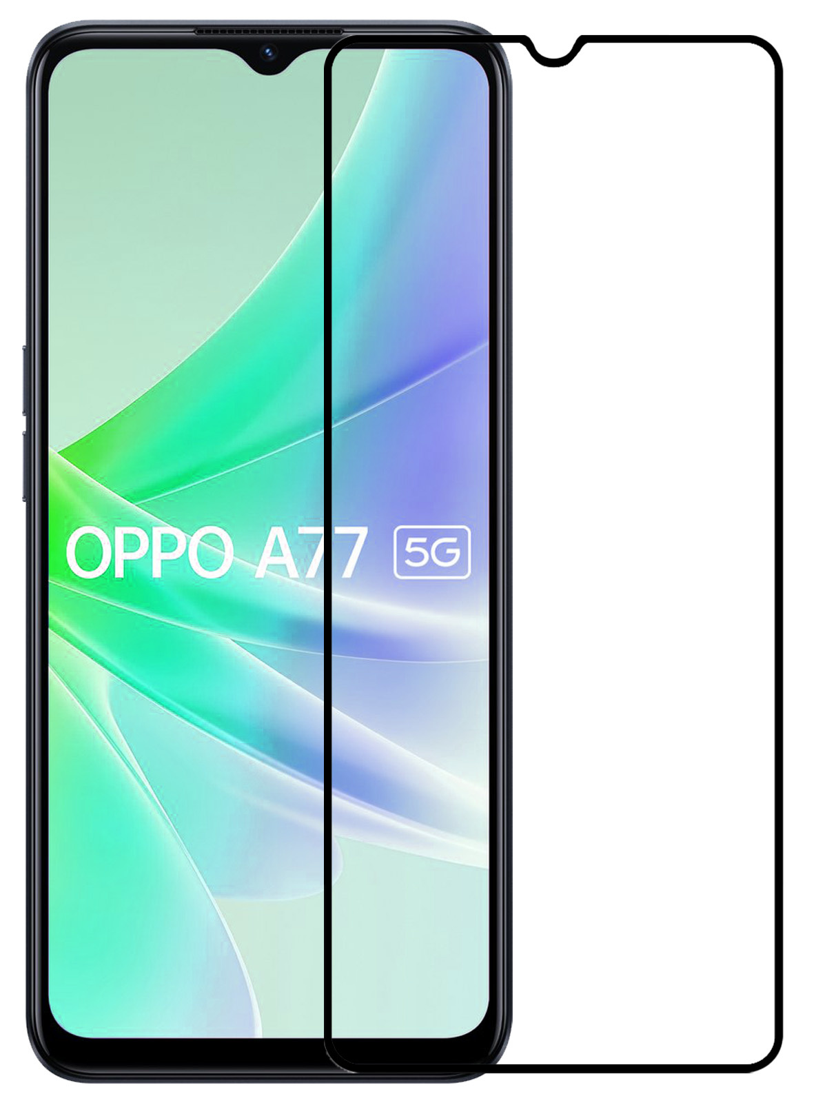 NoXx Screenprotector Geschikt voor OPPO A77 Screenprotector Tempered Glass Gehard Glas Full Cover