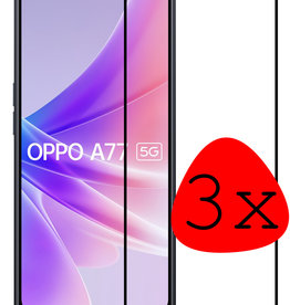 BASEY. BASEY. OPPO A77 Screenprotector Glas Full Cover - 3 PACK